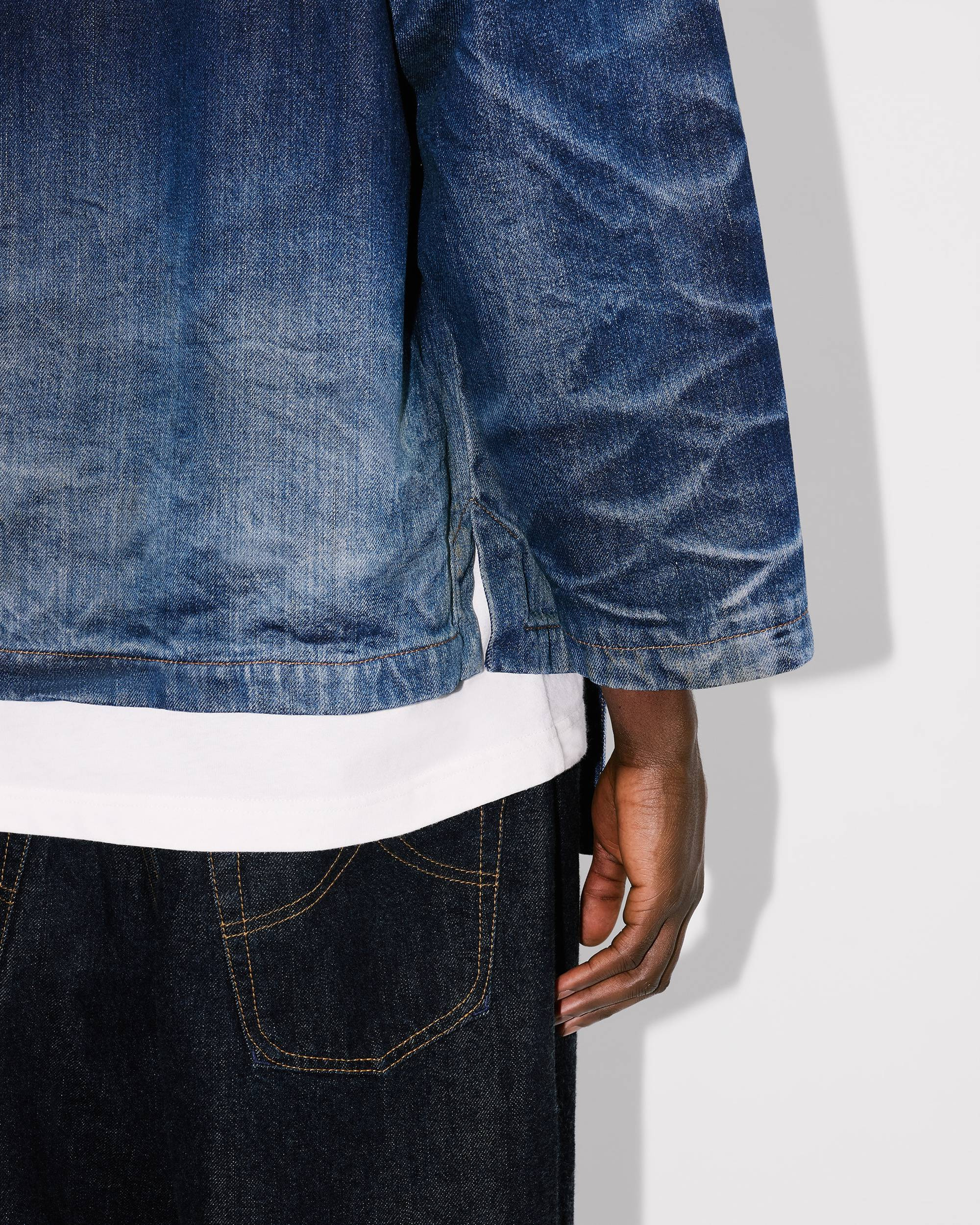 KENZO Stone Bleach Workwear Jacket in Blue | notreshop