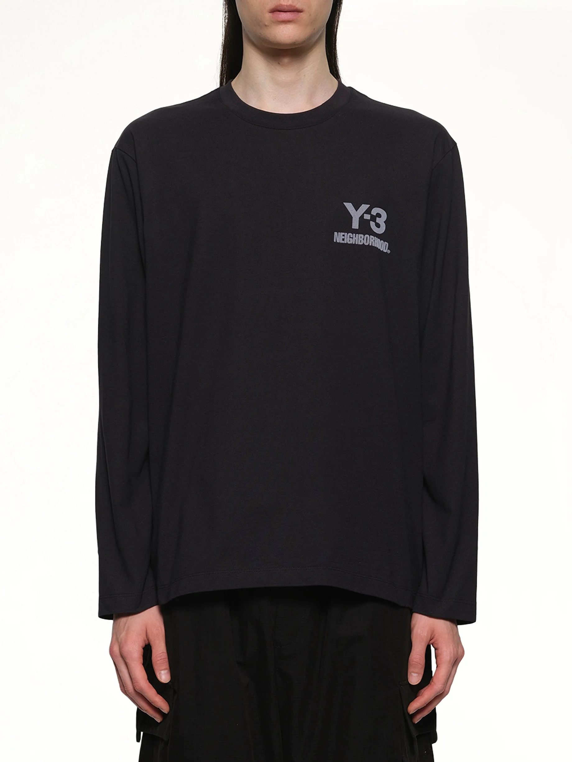 Y-3 X NBHD Logo Ls T-Shirt in Black - 1