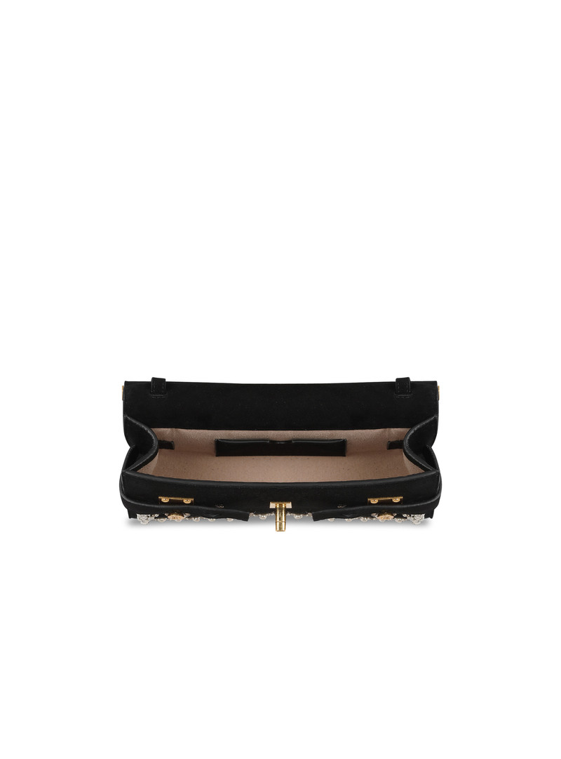 Suede and embroidered pearl B-Buzz 23 clutch bag 5