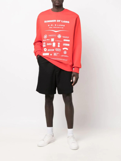 Helmut Lang logo-print cotton sweatshirt outlook