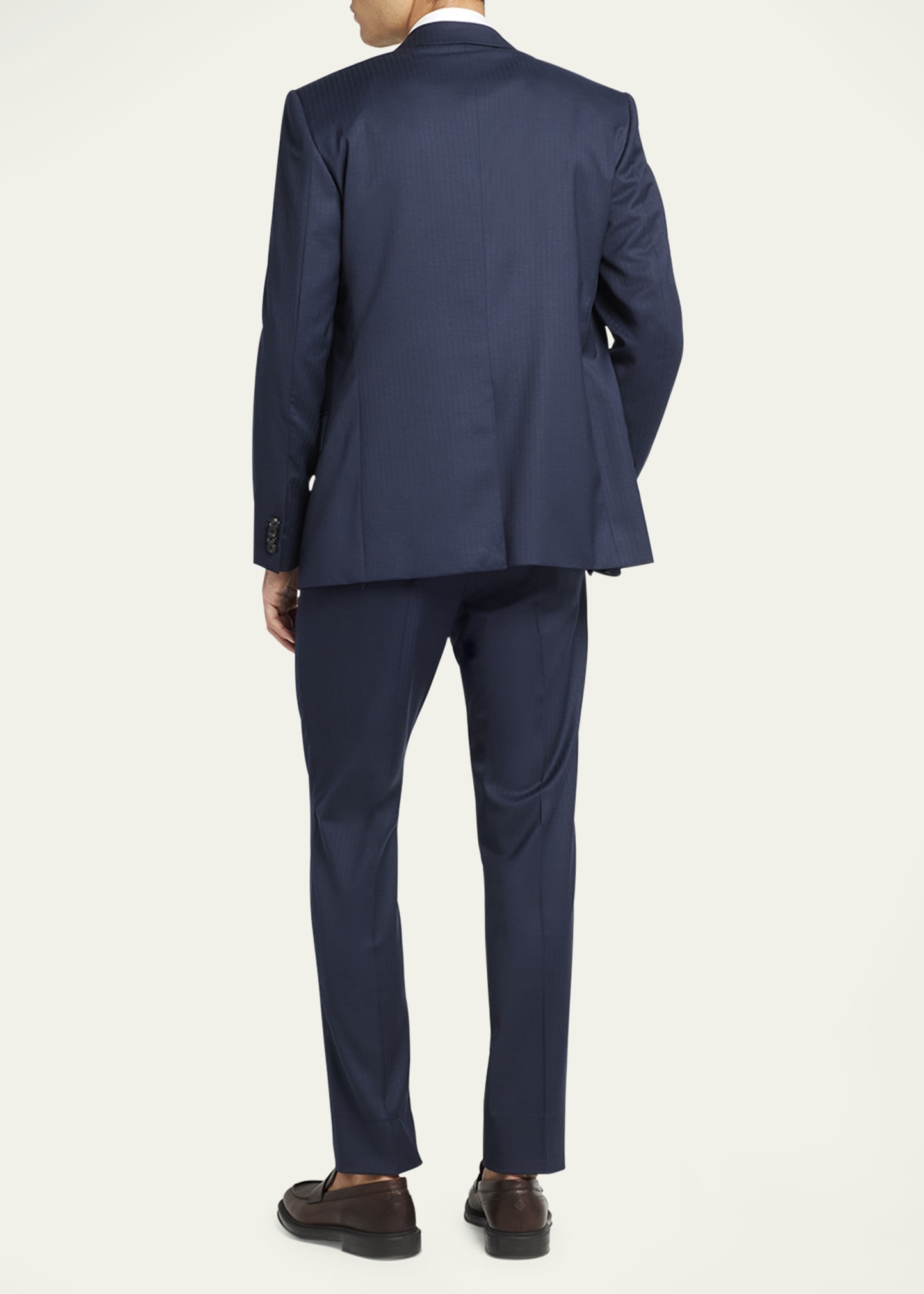 Men's Modern-Fit Wool Herringbone Suit - 3