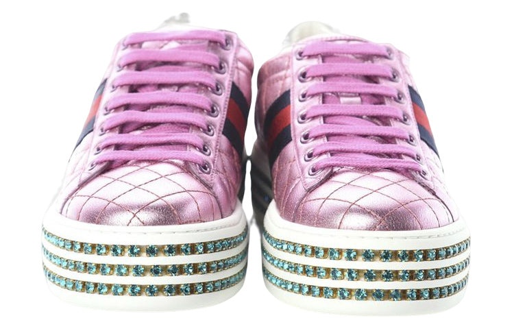 (WMNS) Gucci Ace Platform With Crytals 'Pink' 550050-0V630-5868 - 3