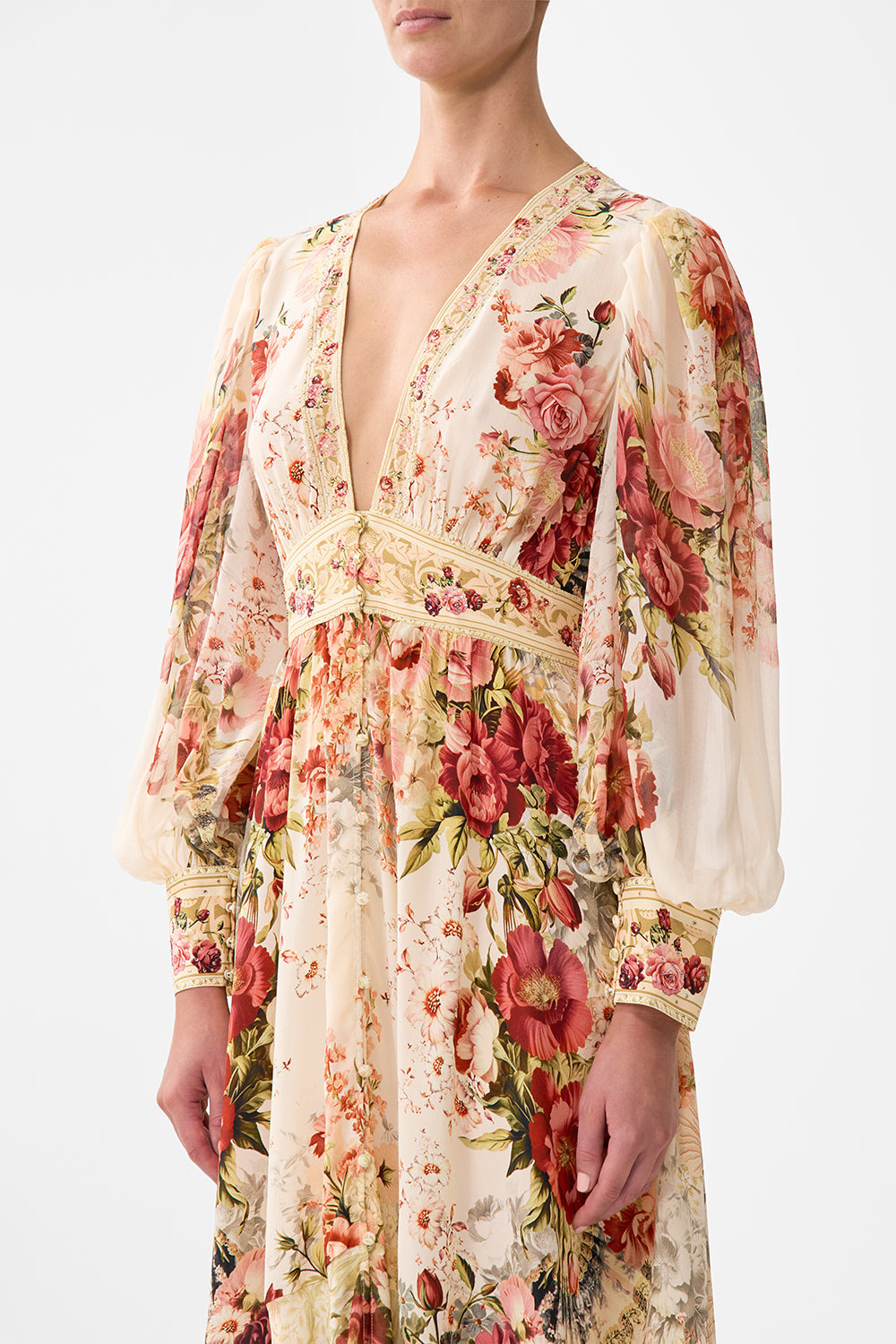 LONG BUTTON FRONT DRESS - 5