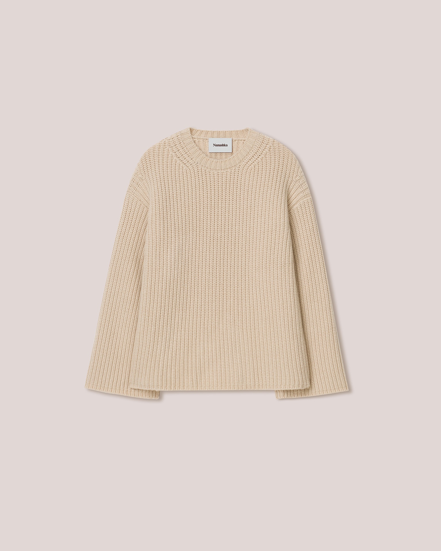 MAURA - Cashmere-merino chunky sweater - Beige - 1