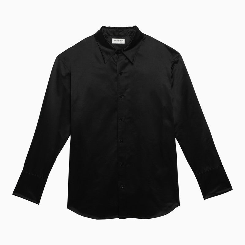 Saint Laurent Black Silk Shirt Men - 1