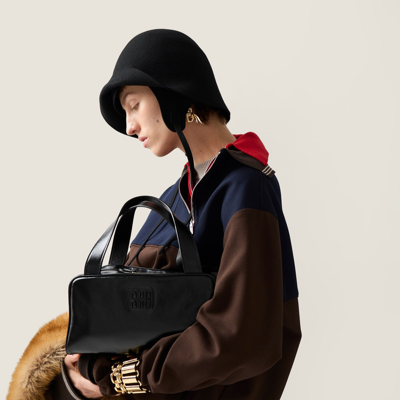 Leather top-handle bag 8