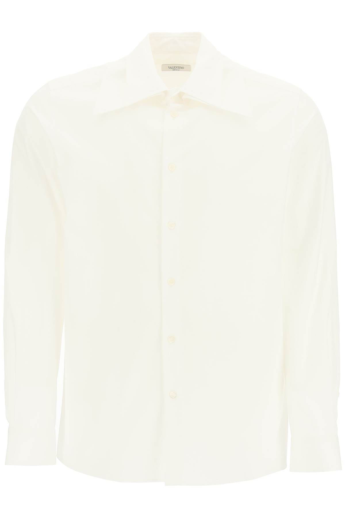 POPLIN SHIRT WITH REMOVABLE WIDE COLLAR - 1