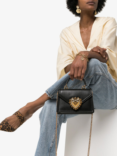 Dolce & Gabbana black Devotion mini leather Tote Bag outlook