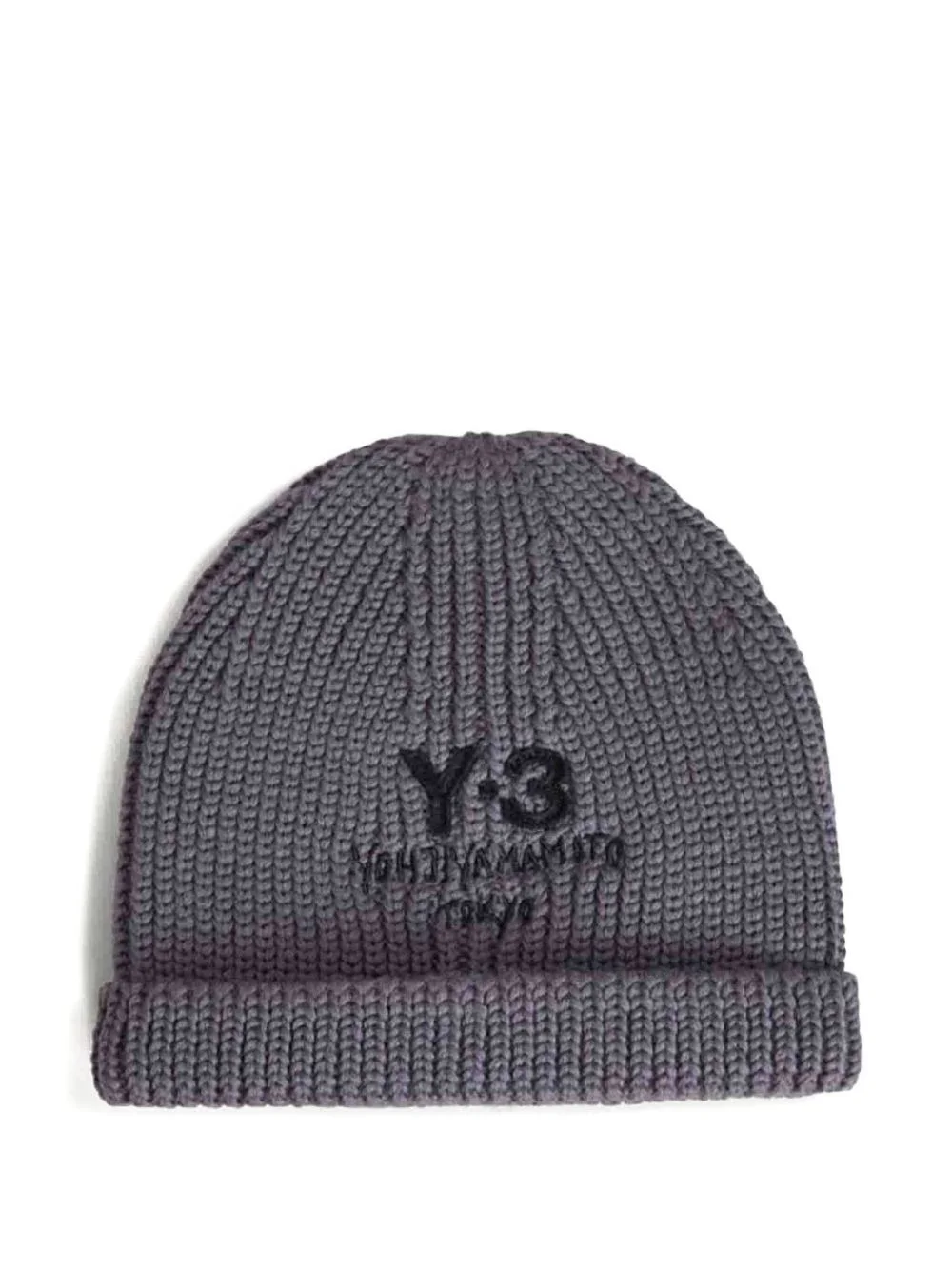ribbed logo beanie hat - 1