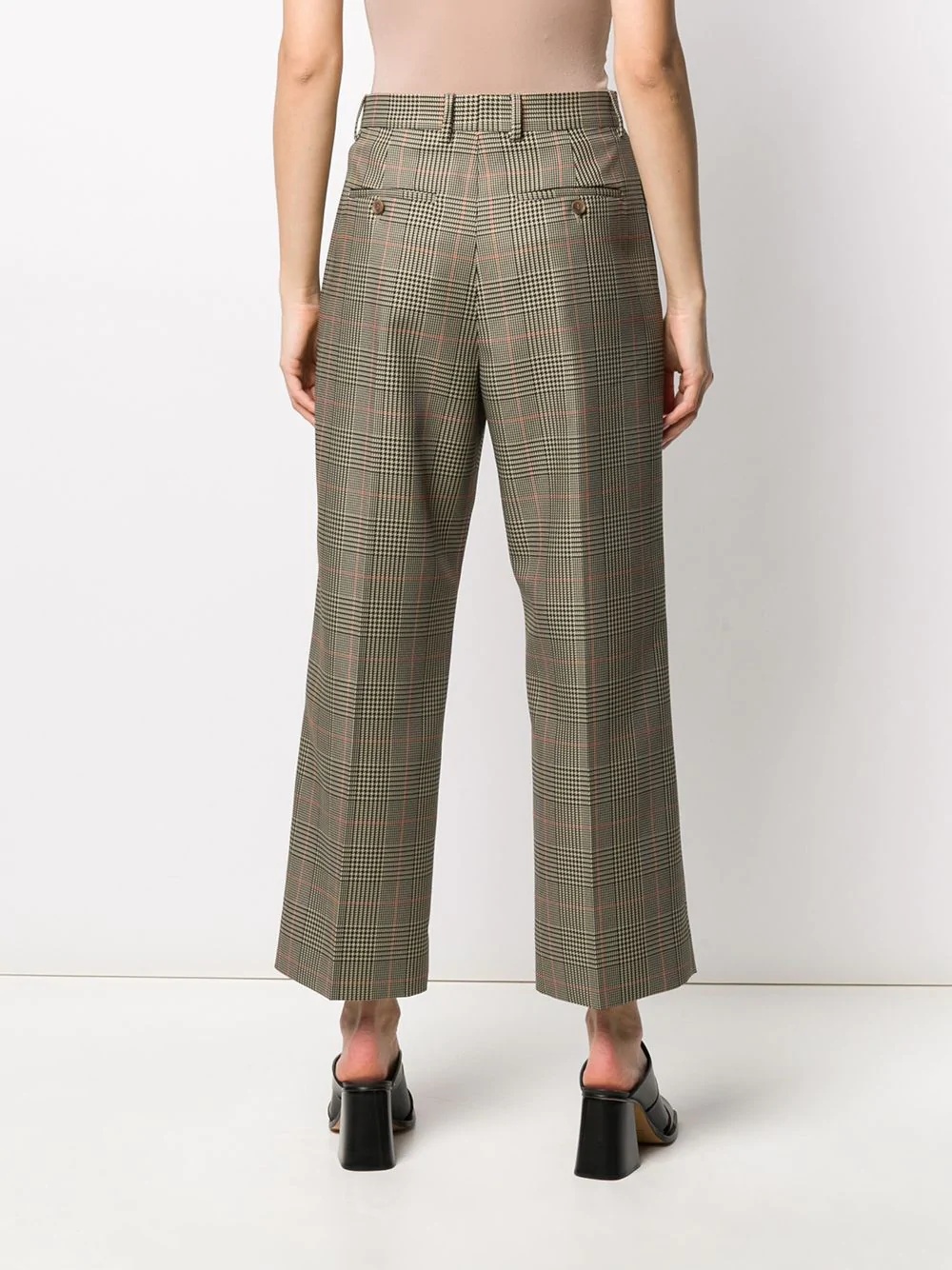 cropped checked trousers - 4