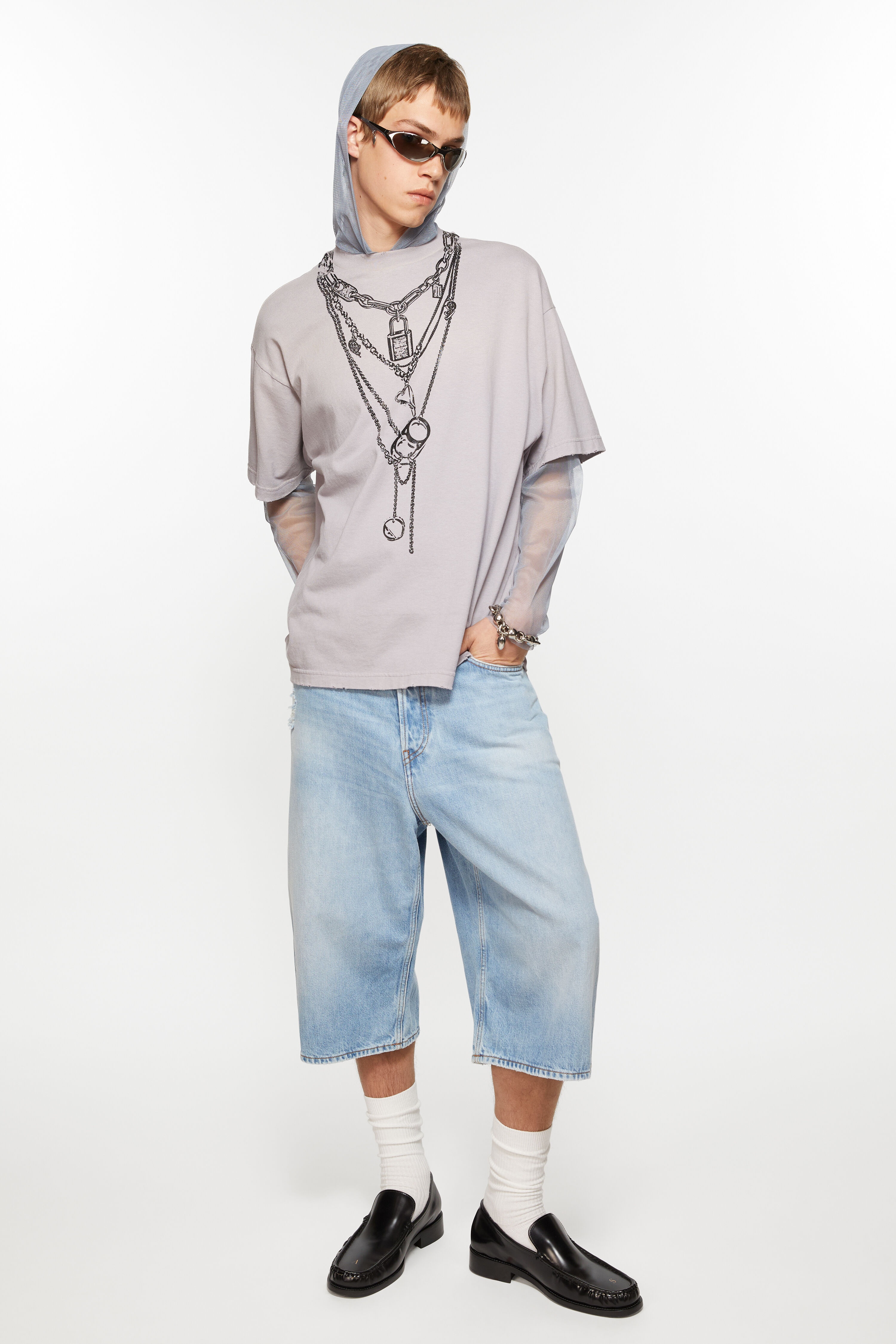 Denim shorts - Loose fit - Light blue - 4