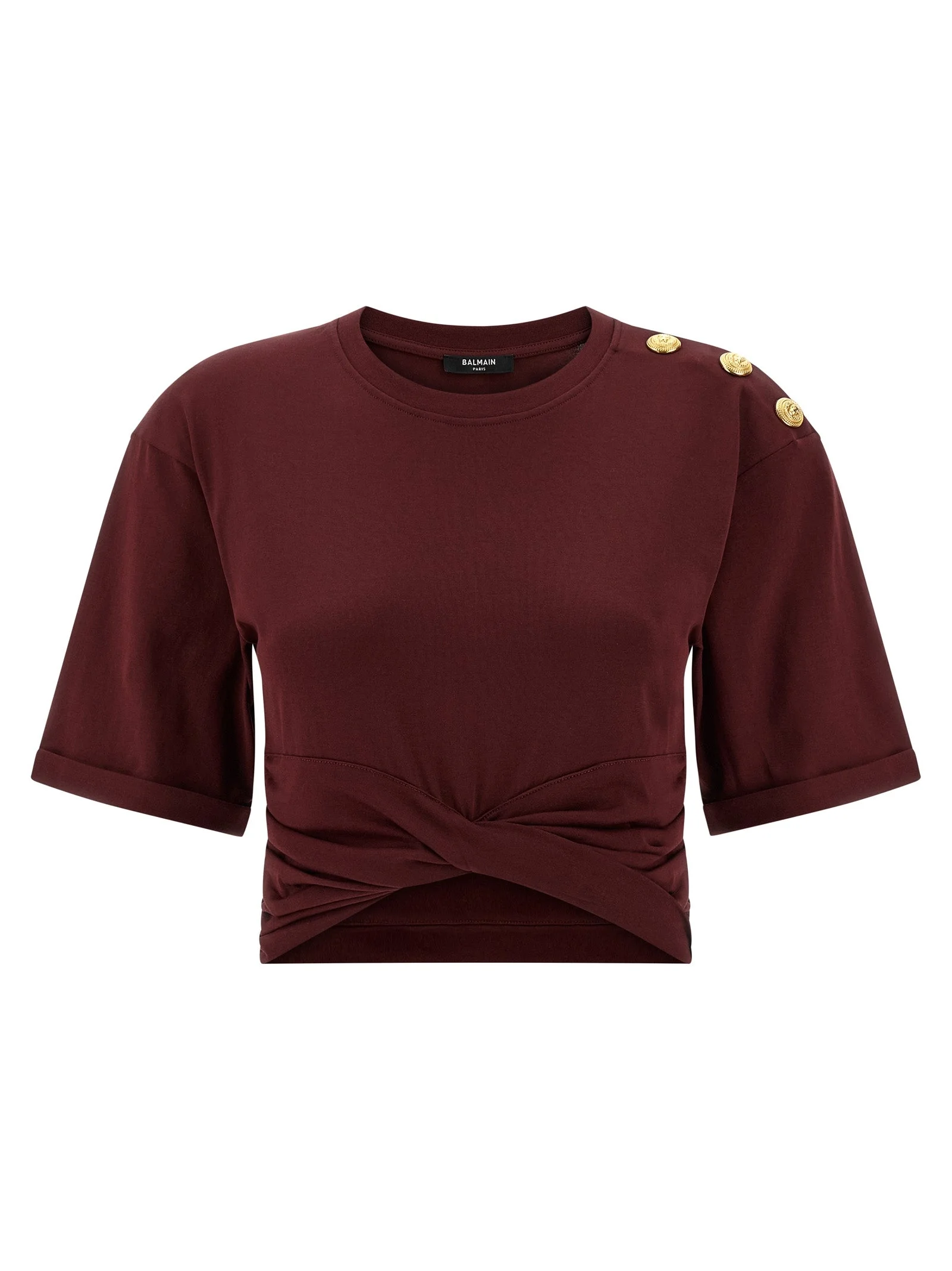 Balmain Women Knotted Crop T-Shirt - 1