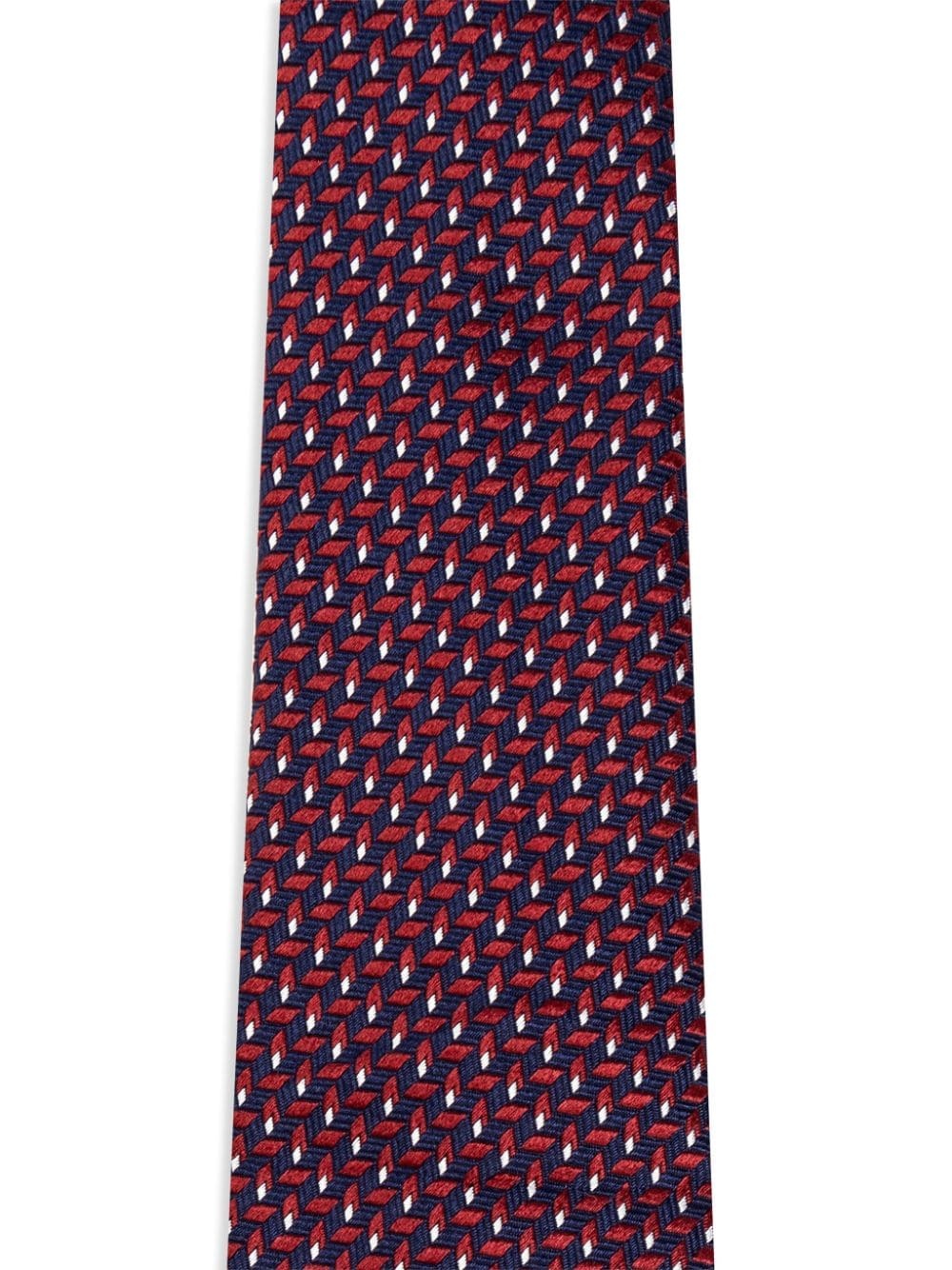 patterned-jacquard silk tie - 2