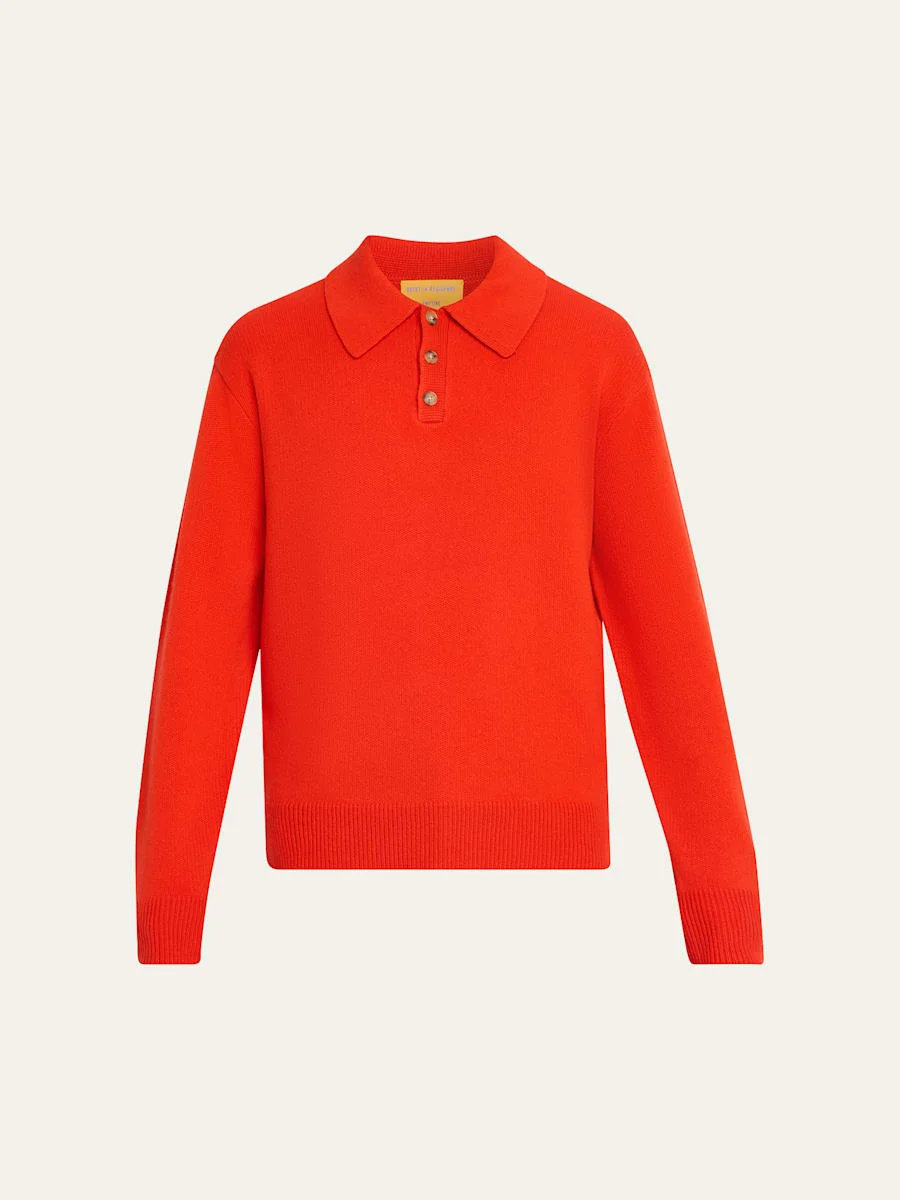 Men's Heavy Gauge Cashmere Polo Sweater - 1
