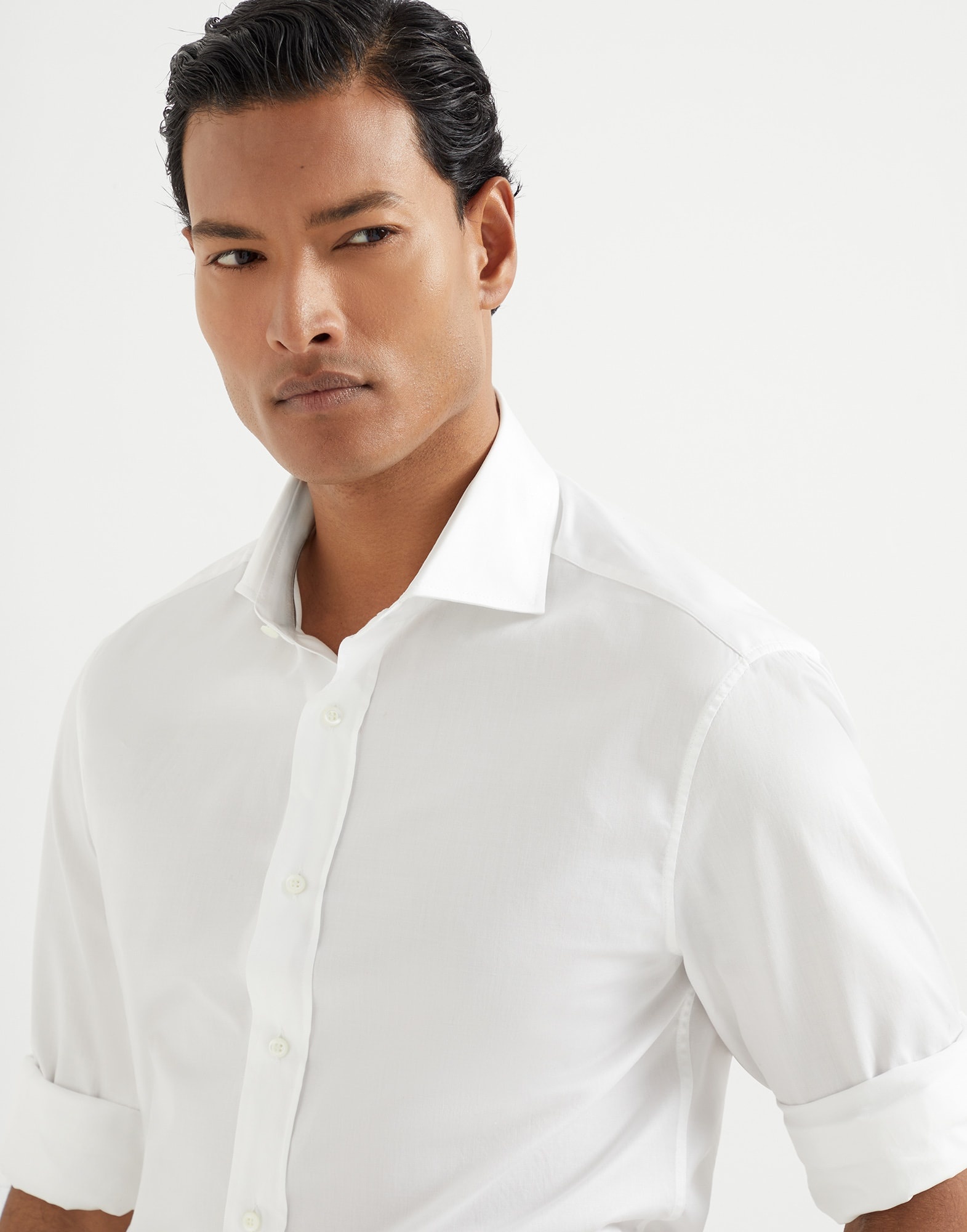 Twill slim fit shirt with spread collar - 3