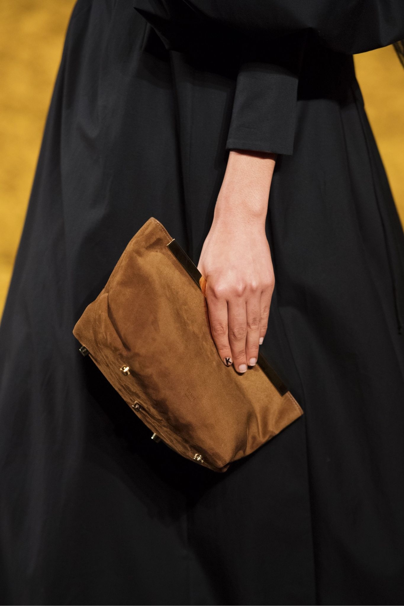 Envelope Pleat suede clutch  - 3