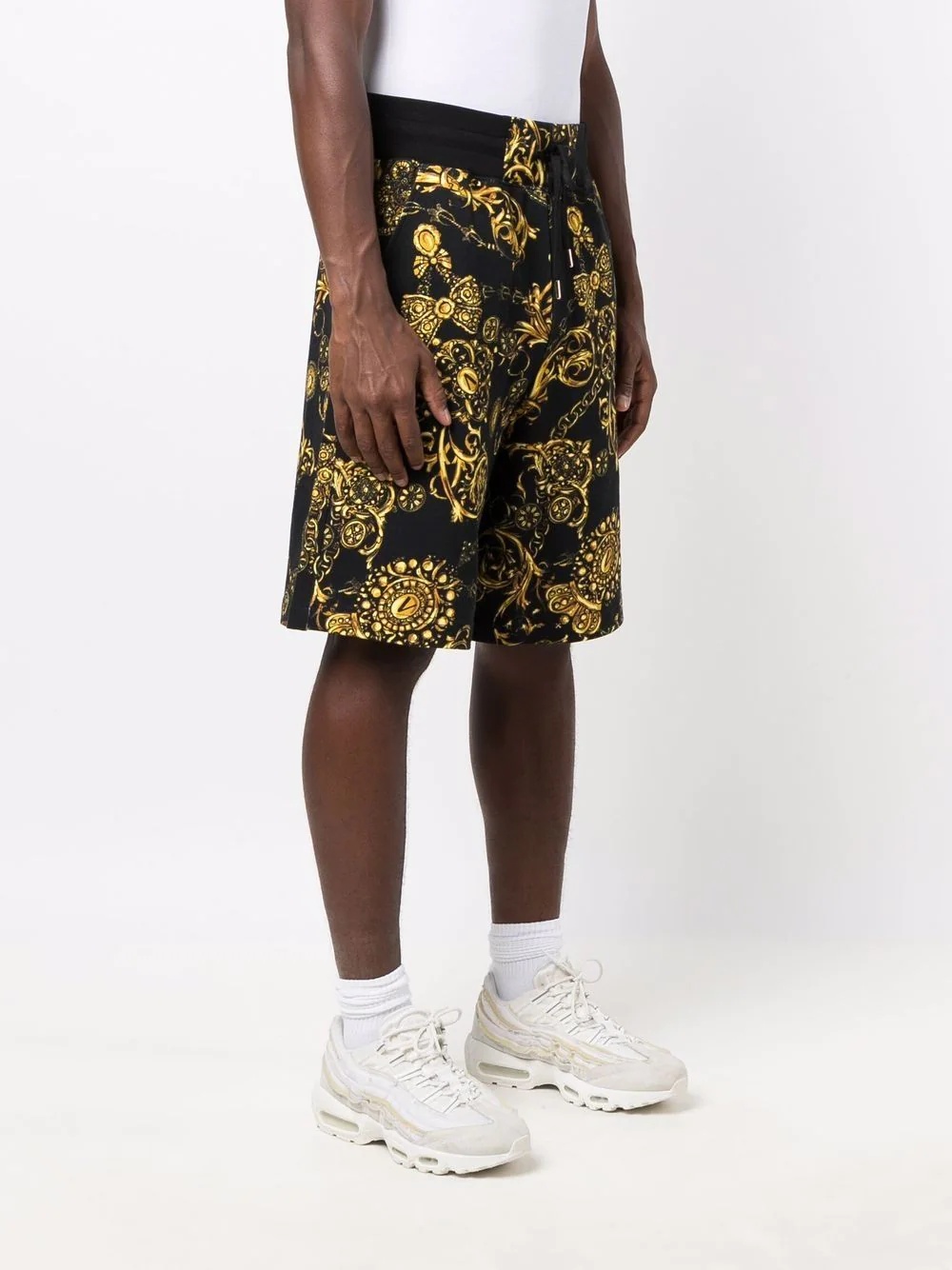 baroque-print track shorts - 3