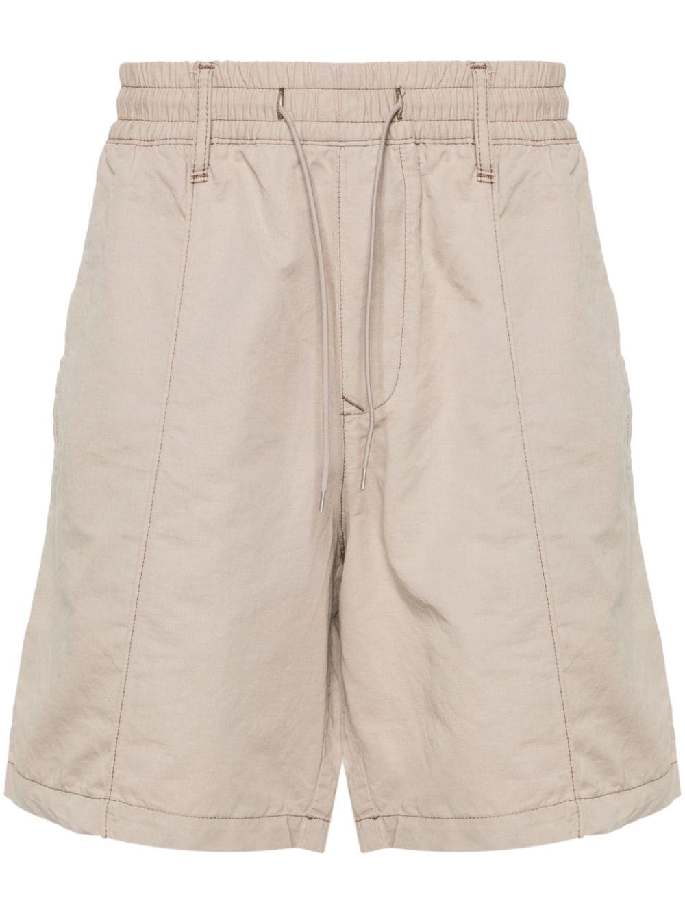 mi-rise linen blend wide-leg shorts - 1