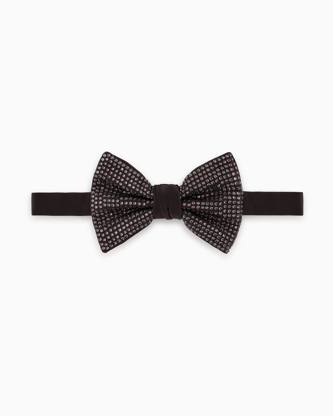 SILK AND RHINESTONE KNOTTED BOW TIE - 1