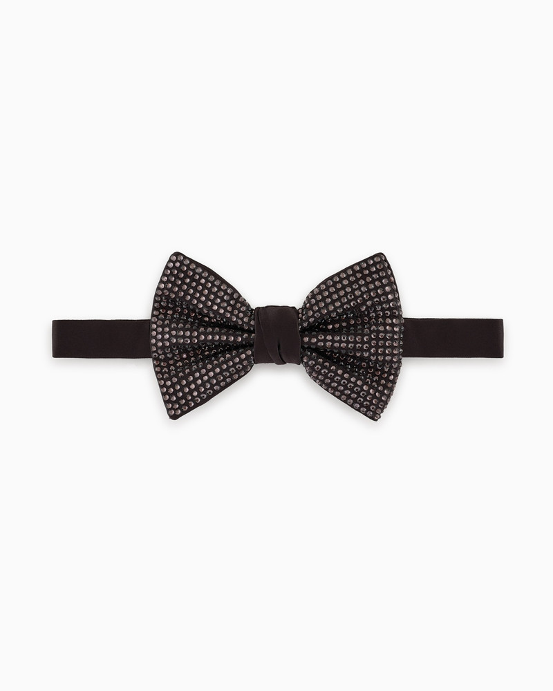 SILK AND RHINESTONE KNOTTED BOW TIE 1