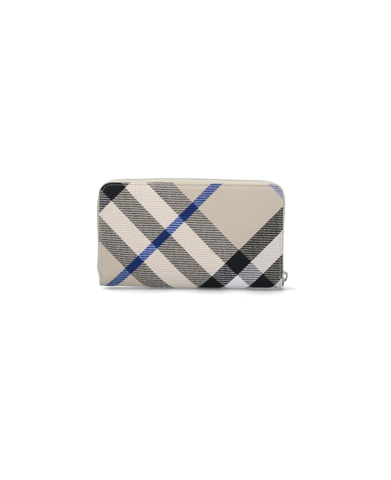 Large Checked Zip-around Wallet - 2