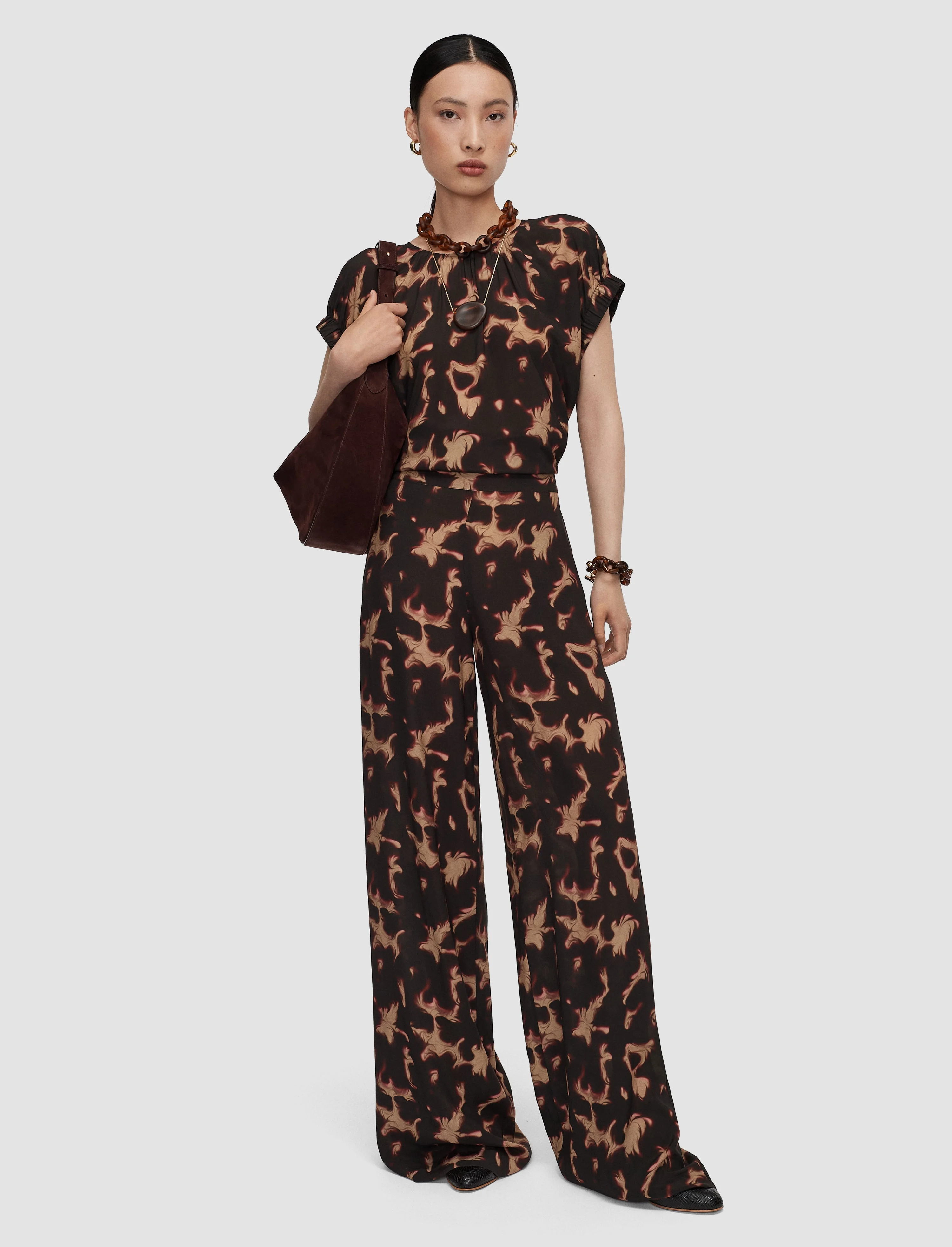 Rihani Tortoiseshell Crepe Trousers - 1