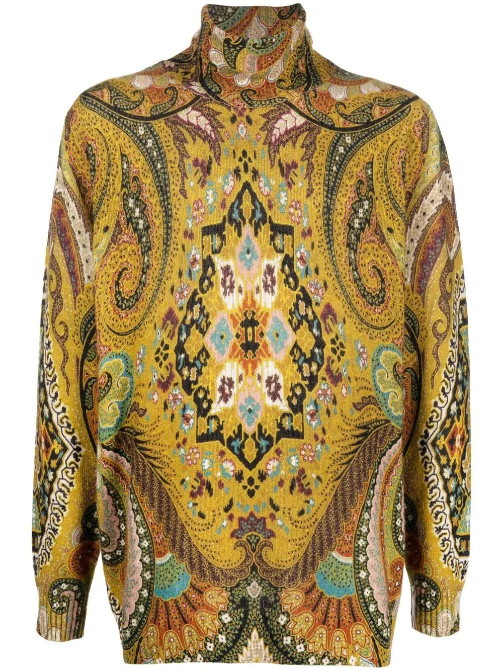 patterned-jacquard roll-neck jumper - 1