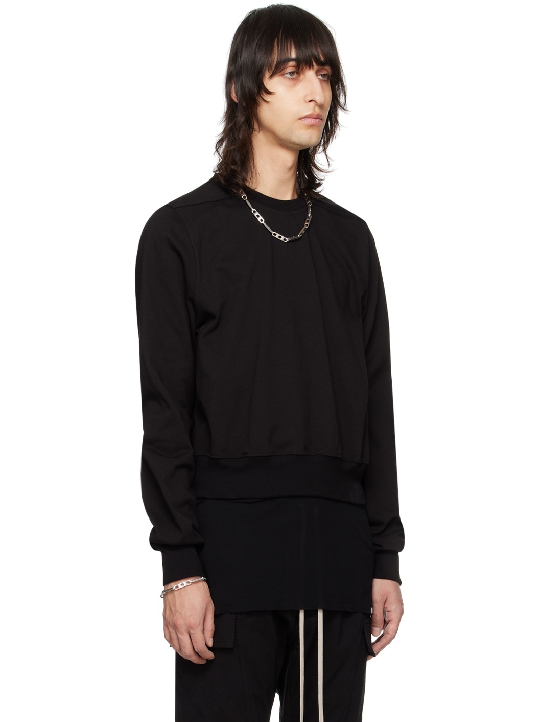 Black Cropped Sweatshirt - 2