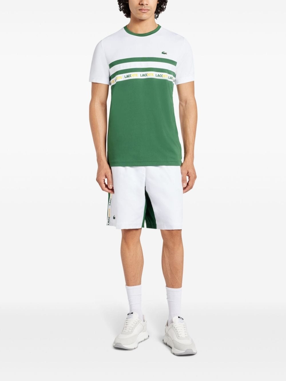 logo-trim striped T-shirt - 2