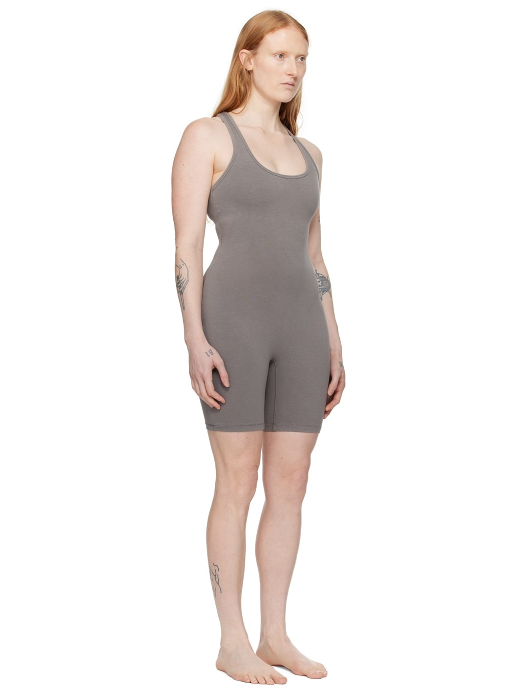 Gray Outdoor Mid Thigh Jumpsuit - 2