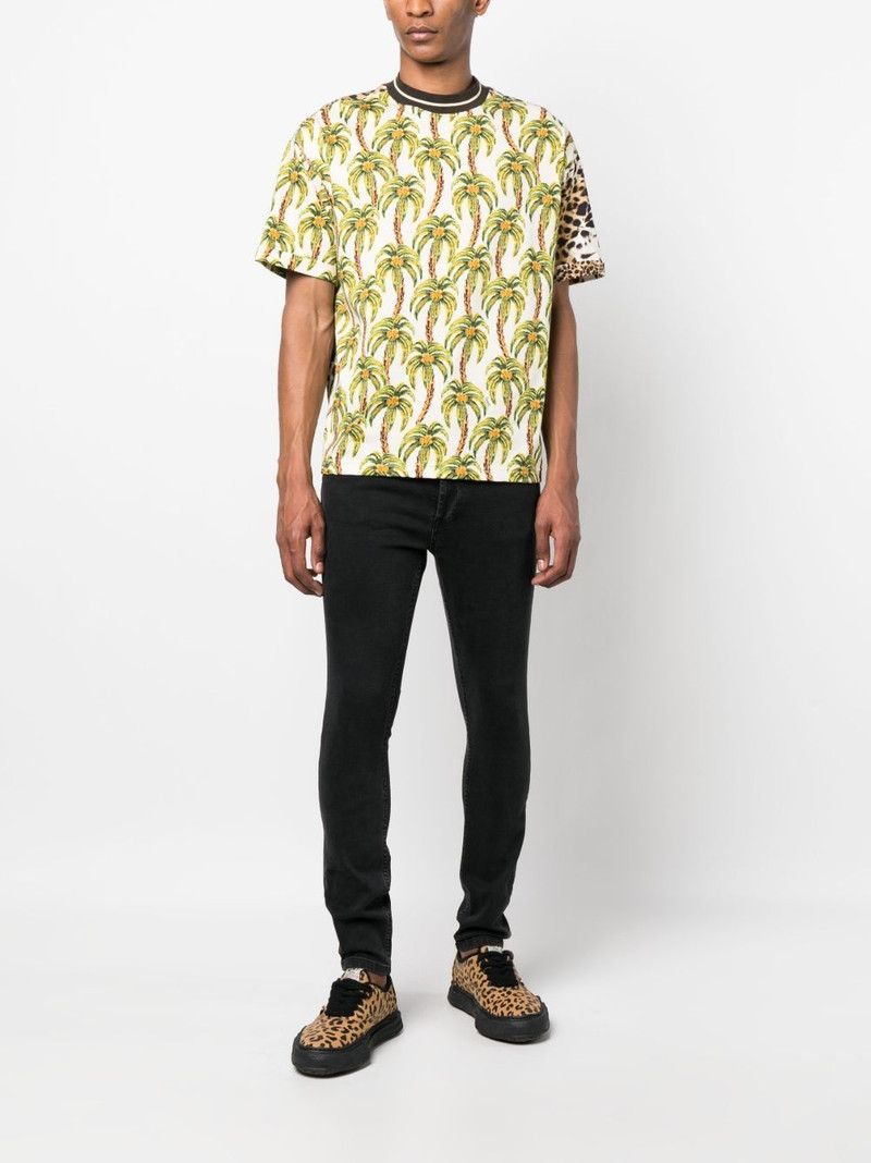 Roberto Cavalli leopard-print panel T-shirt outlook