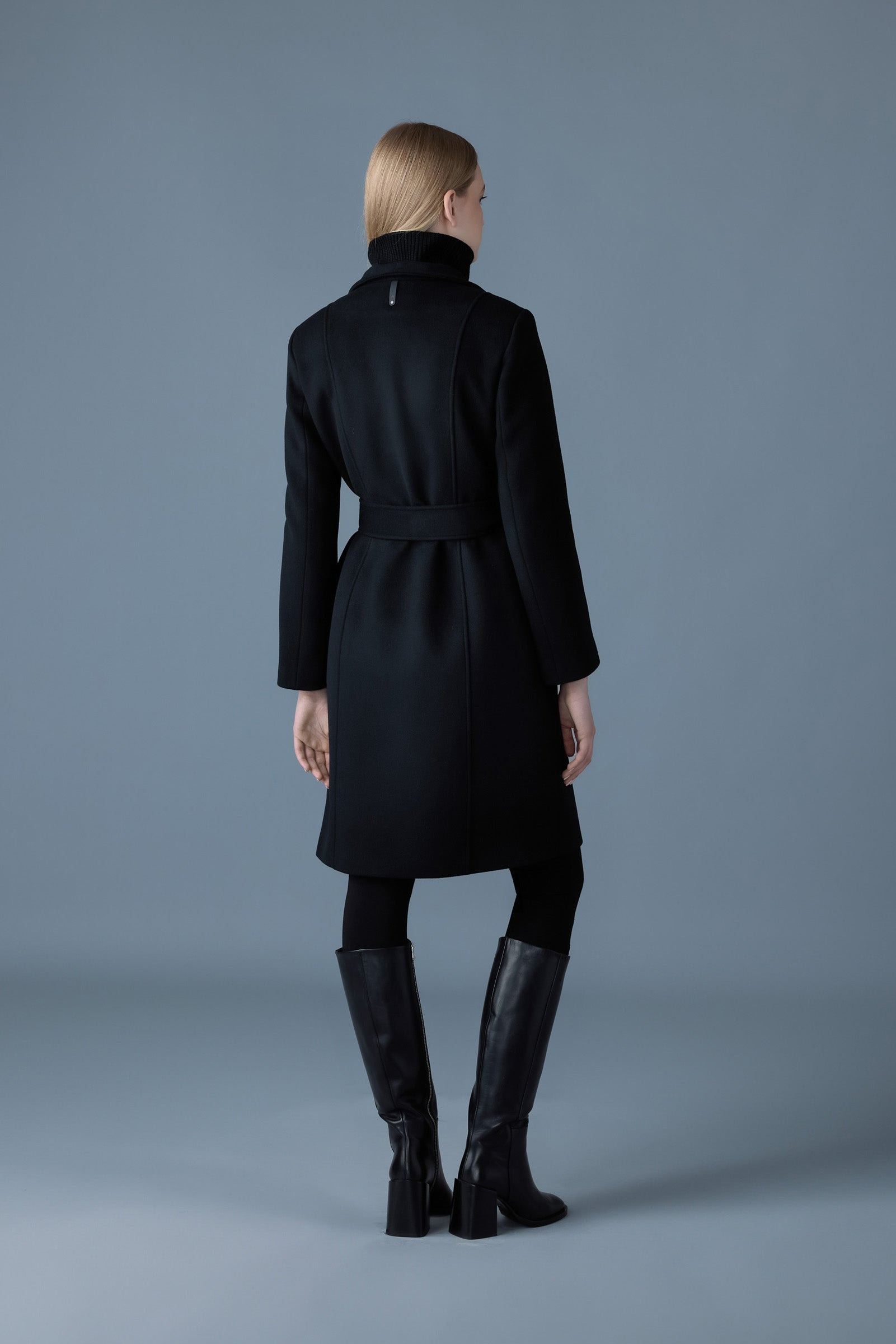 NORITA-Z 2-in-1 double face wool coat with sash - 4