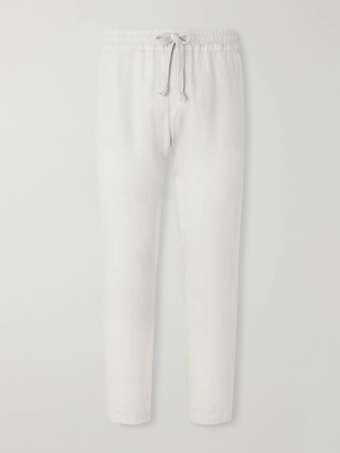 Straight-Leg Linen Drawstring Trousers - 1