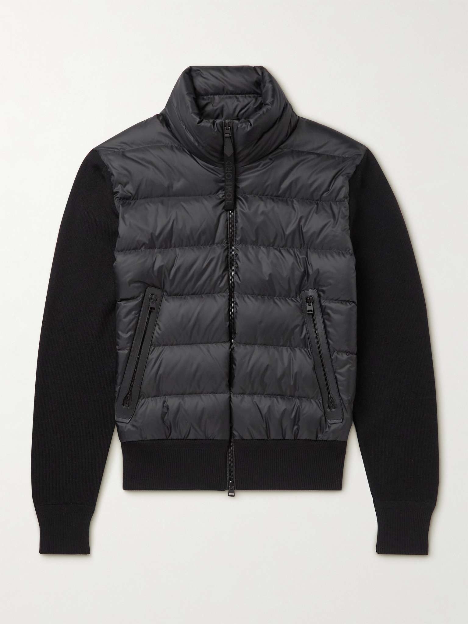 TOM FORD Slim-Fit Panelled Ribbed Wool and Quilted Shell Down