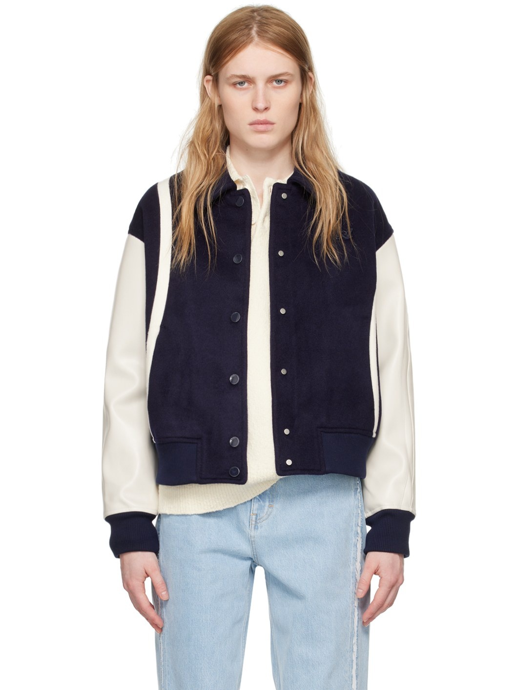 Navy Bay Bomber Jacket - 1