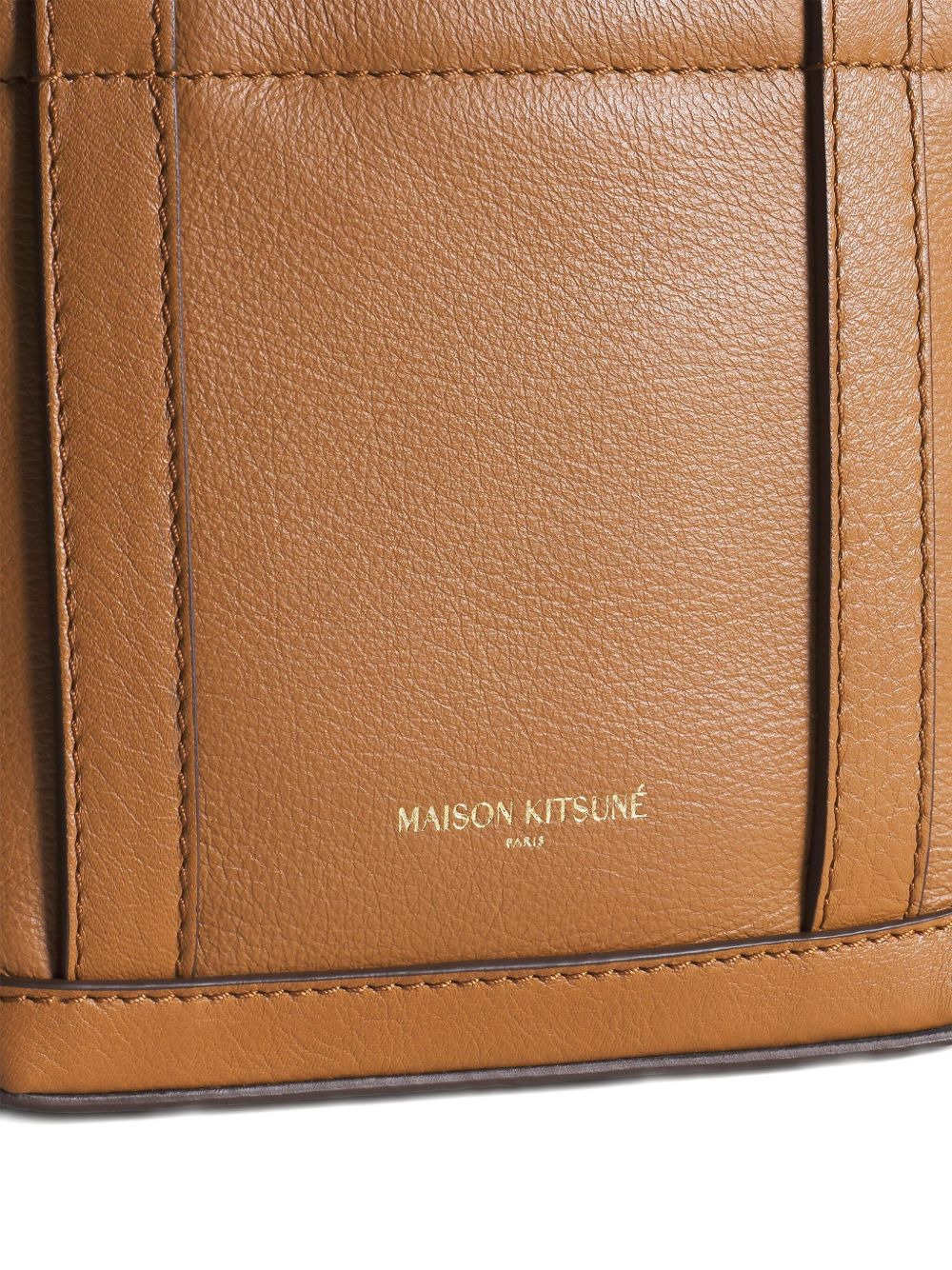 mini fox-head embossed leather tote bag - 5