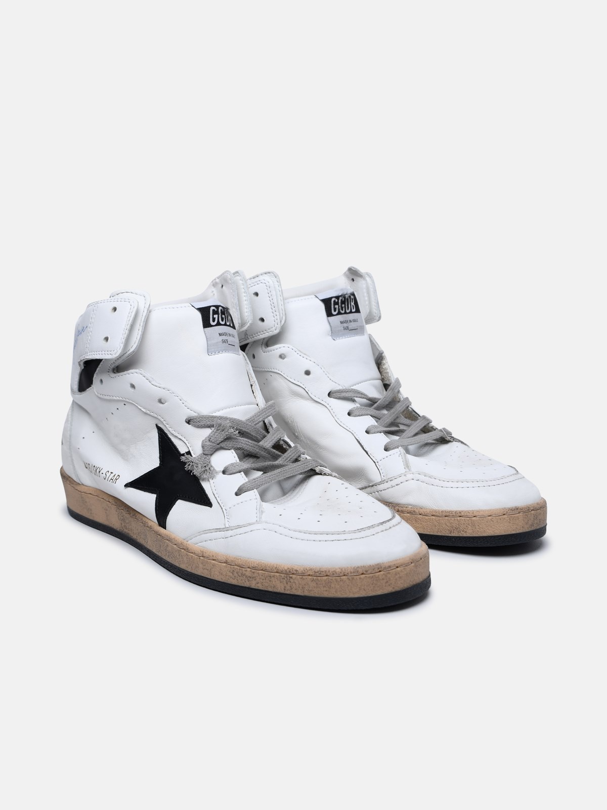 WHITE LEATHER SKY-STAR SNEAKERS - 2
