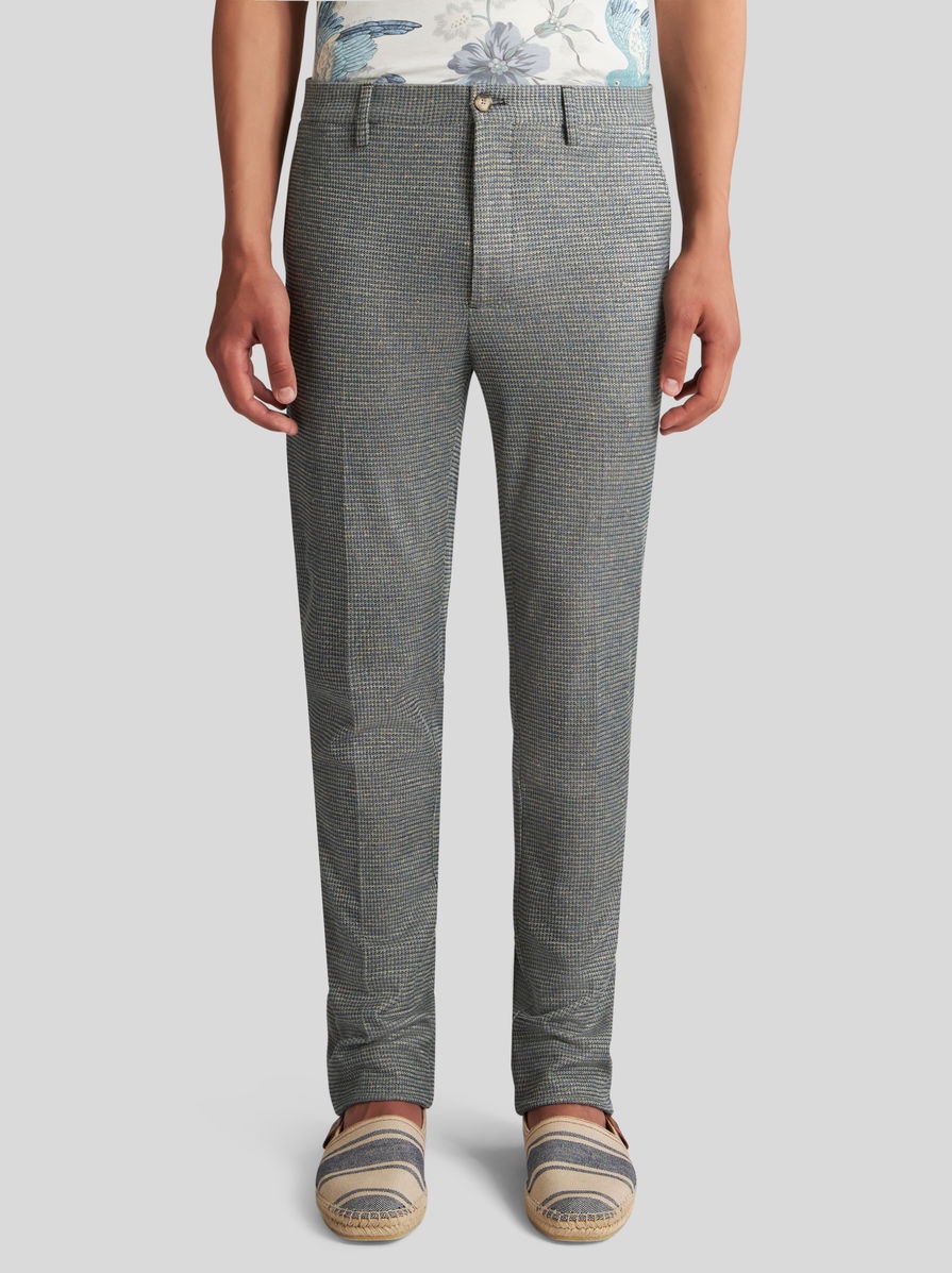 LINEN JACQUARD TROUSERS - 2