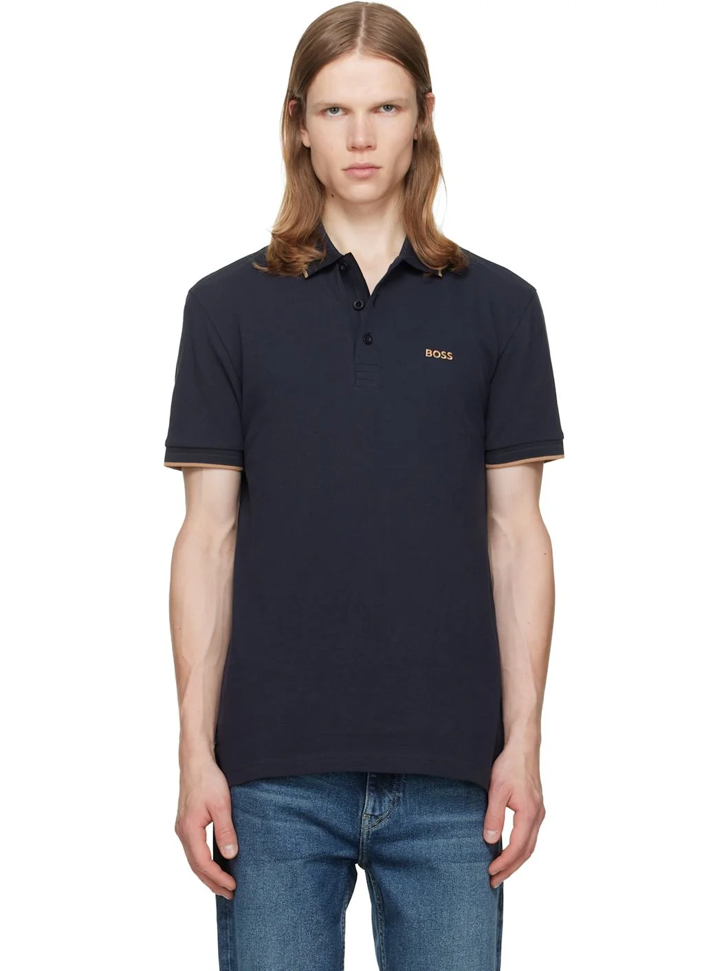 Navy Paddy Cotton Piqué Polo - 1