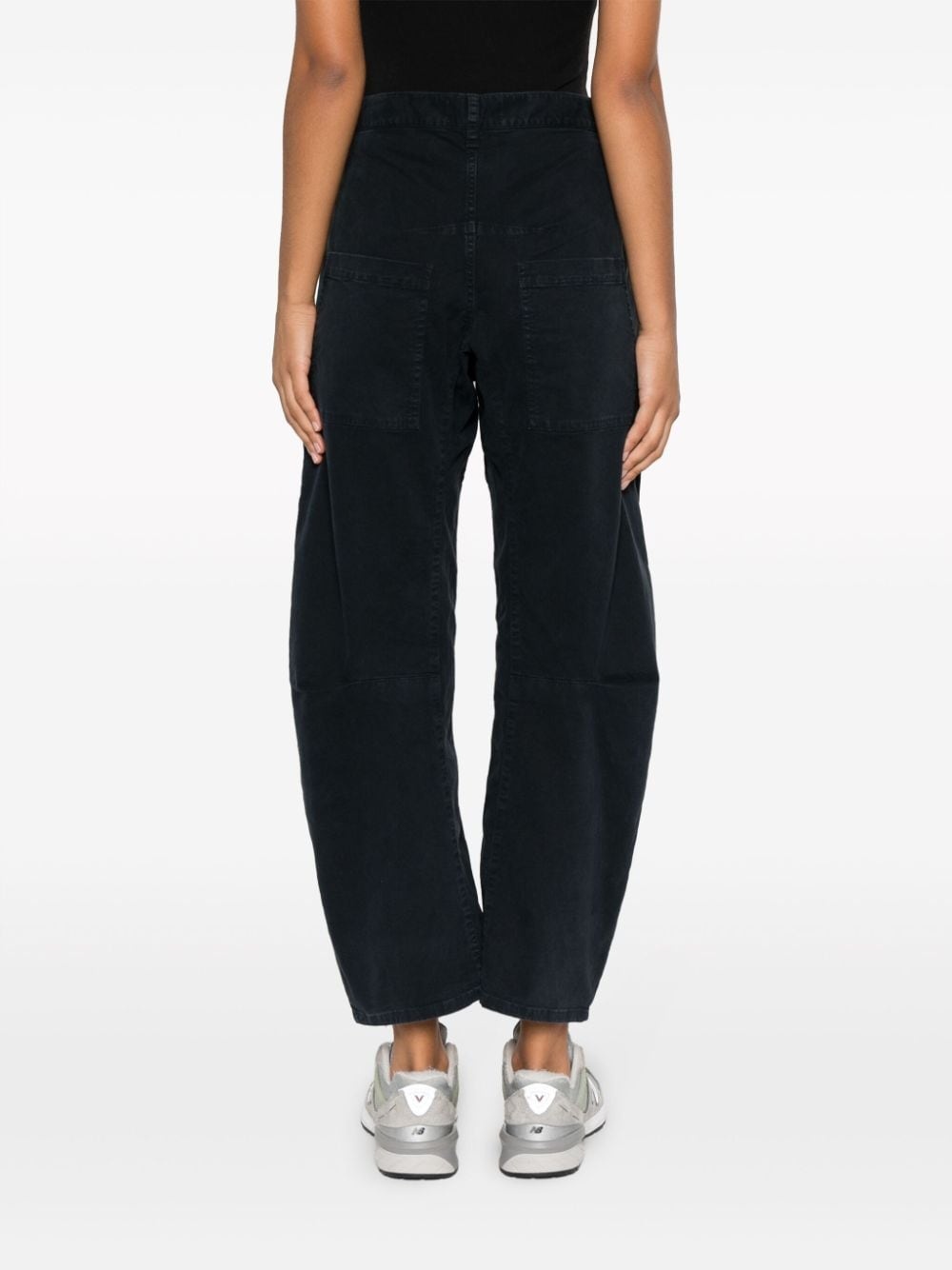 concealed-fastening cotton straight trousers - 4