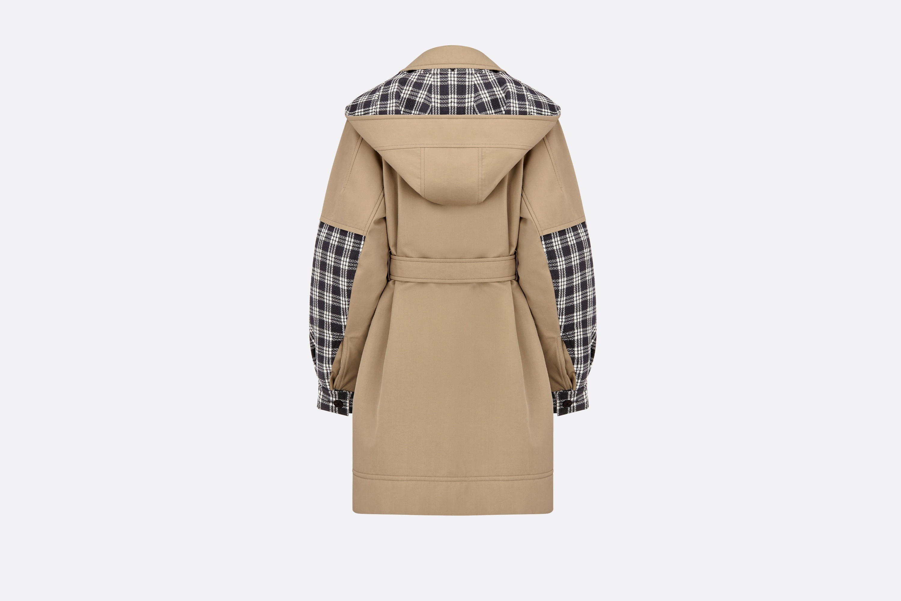Hooded Coat with Belt - 2