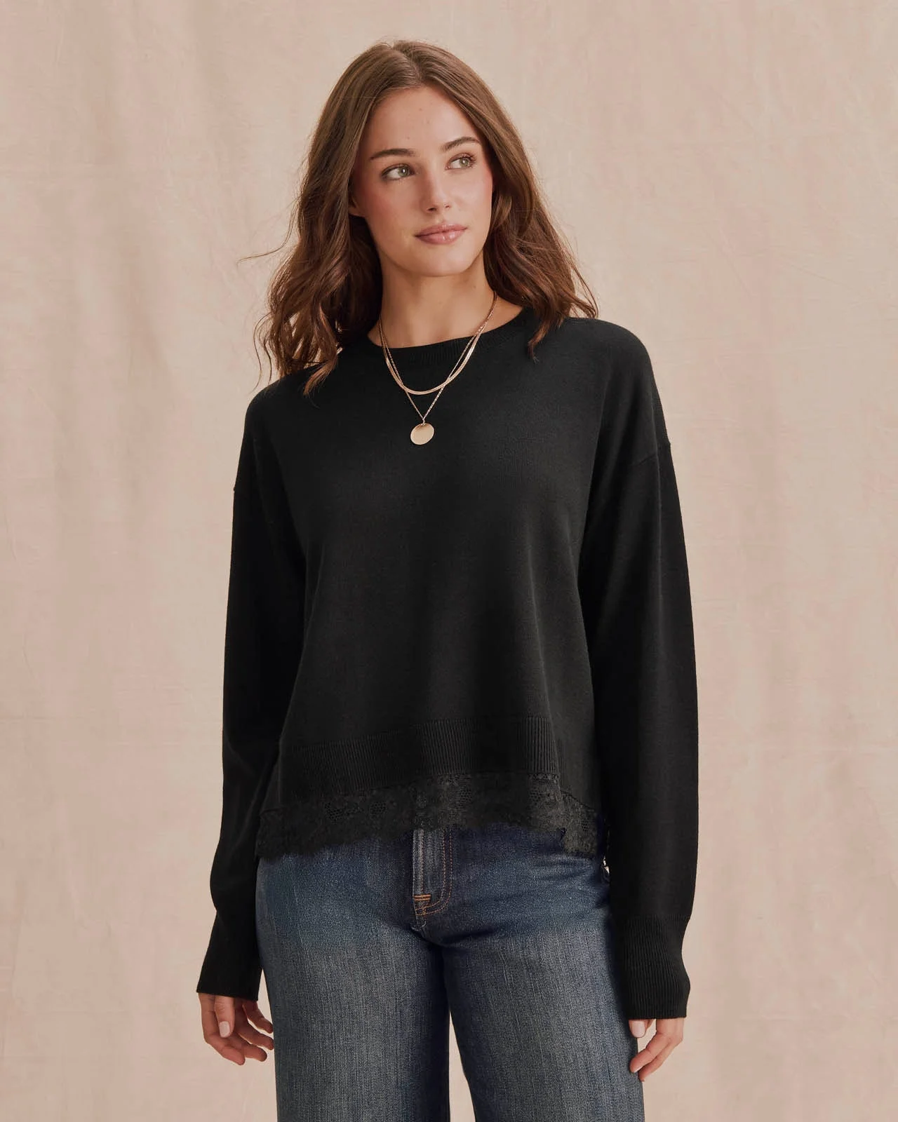 Georgie Lace Trim Pullover - 1