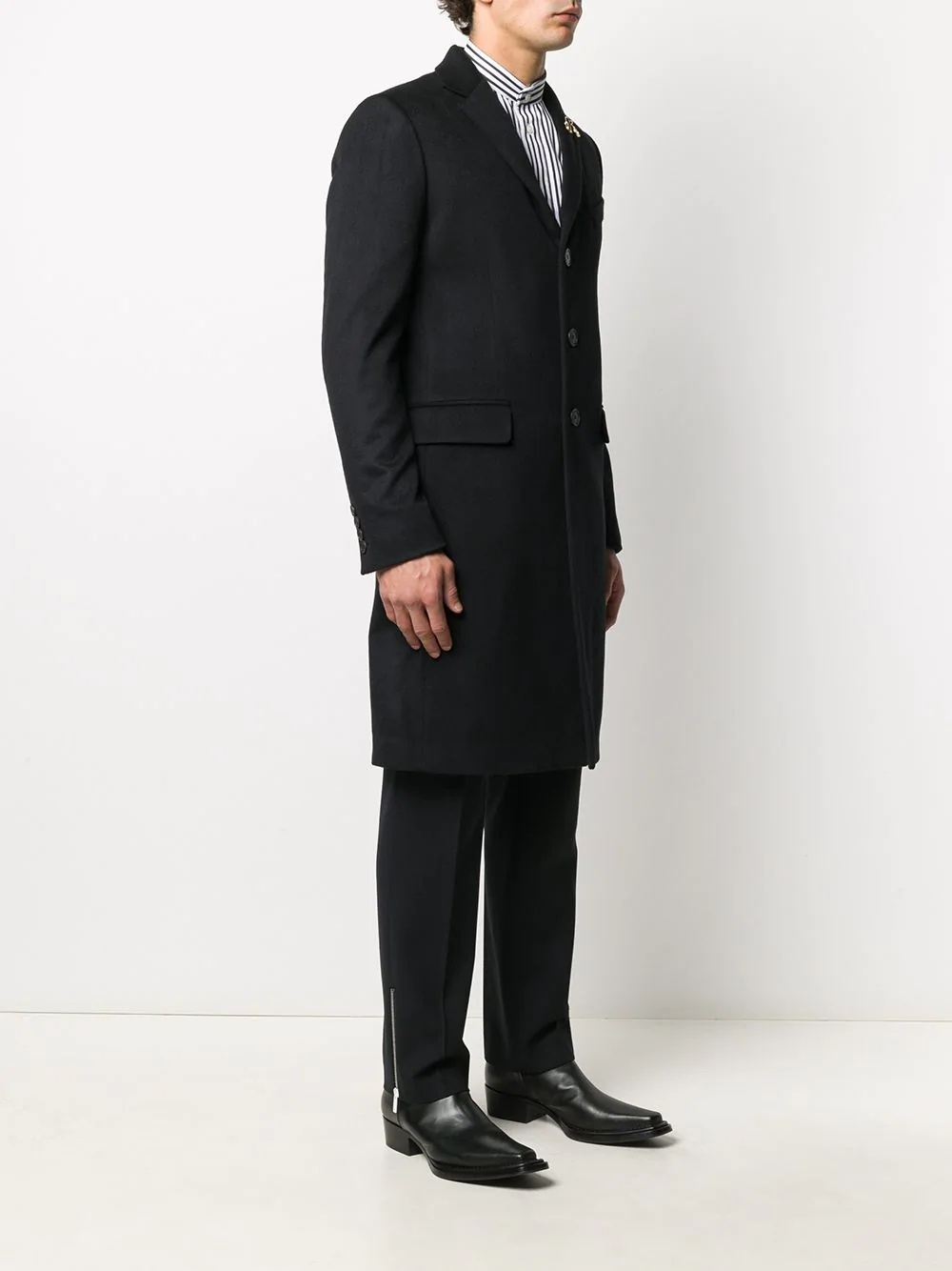 G-pin single-breasted wool coat - 3