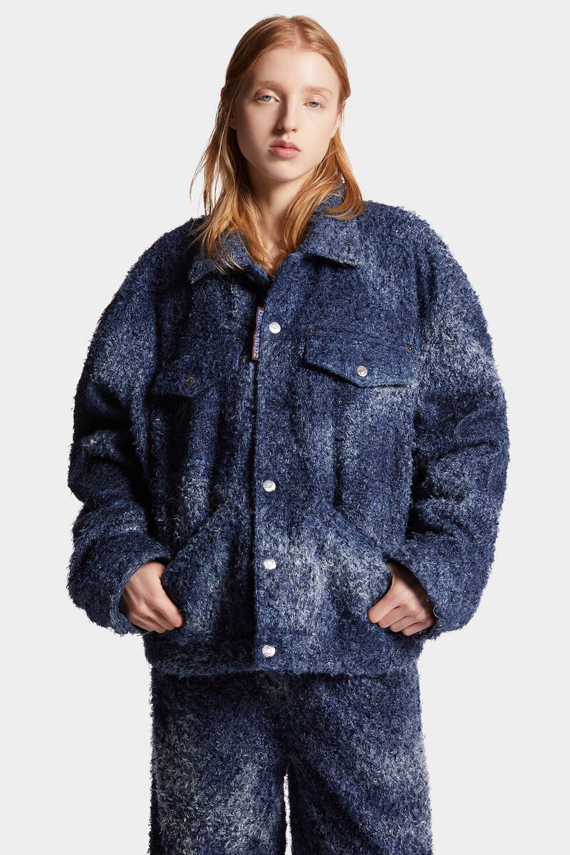 FURRY DENIM OVER JACKET - 3