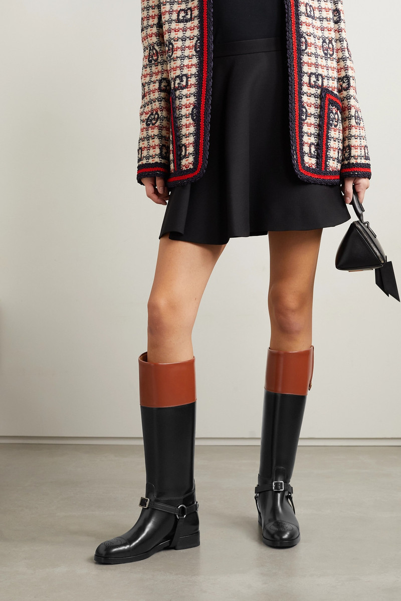 GUCCI Zelda two-tone leather knee boots outlook