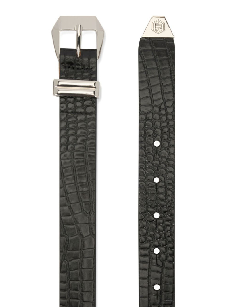 logo-detail buckle leather belt 3