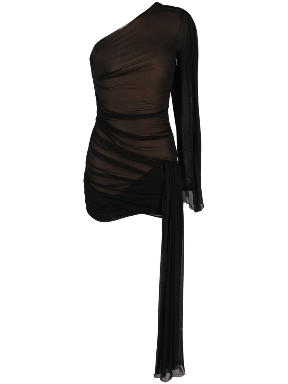 Hosiery draped minidress - 1