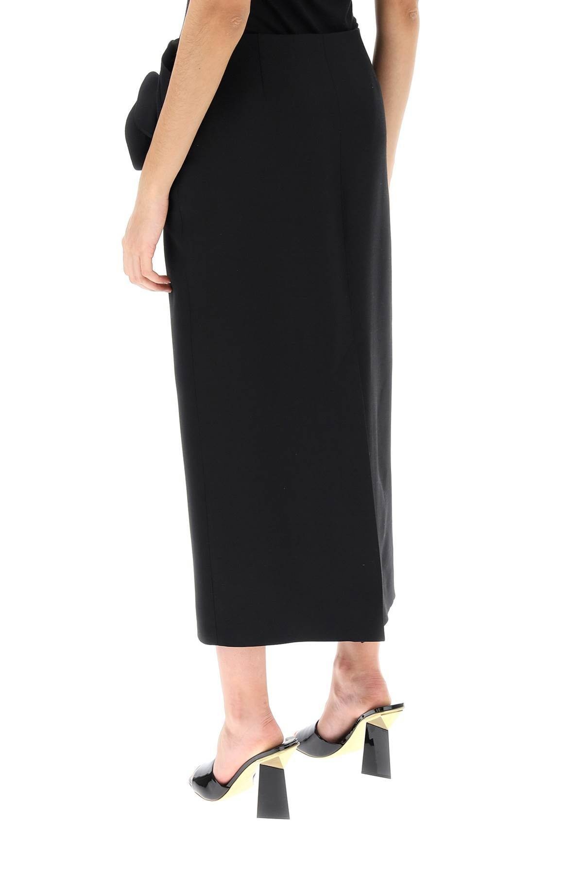 CREPE COUTURE PENCIL SKIRT WITH ROSE APPLIQUÉS - 4
