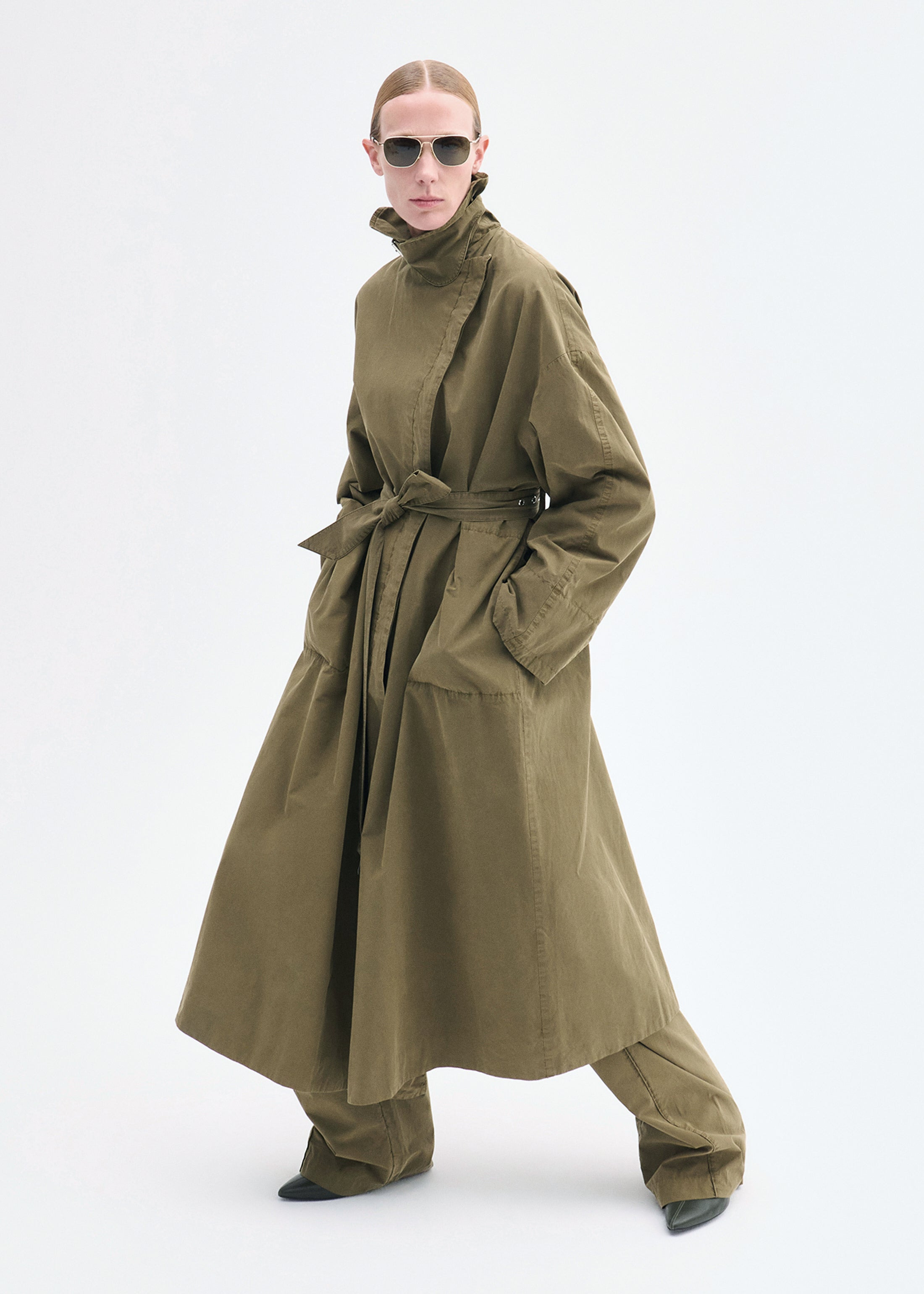Oversized Trench in Cotton Twill - 4