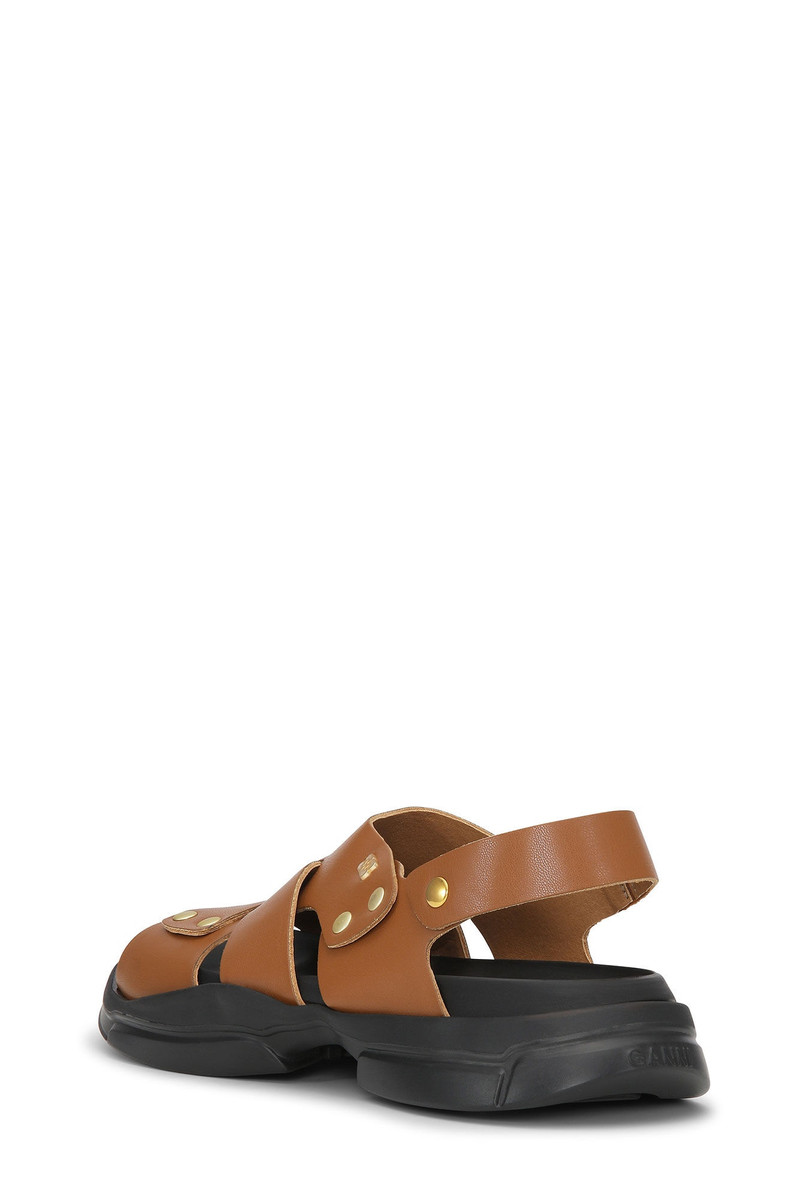 BROWN LIGHT WEIGHT EVA ASYMMETRICAL SANDALS 3